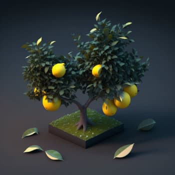 A lemon tree in cinematic lighting.